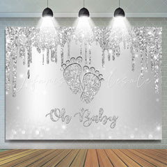 Lofaris Glitter Bokeh On Baby Lovely Feet Shower Backdrop