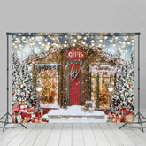 Lofaris Glitter Bokeh Wooden House Christmas Gift Winter Backdrop