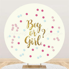 Lofaris Glitter Boy Or Girl Round Light Yellow Baby Shower Backdrop