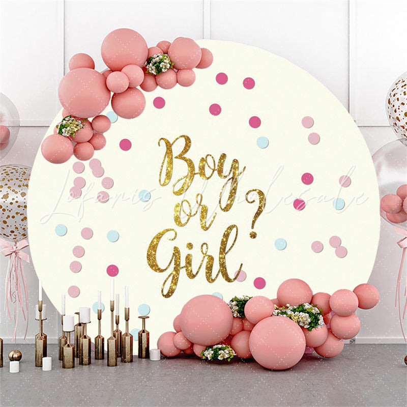 Lofaris Glitter Boy Or Girl Round Light Yellow Baby Shower Backdrop