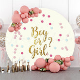 Lofaris Glitter Boy Or Girl Round Light Yellow Baby Shower Backdrop