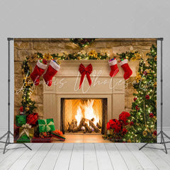 Lofaris Glitter Bright Christmas Tree And Closet Backdorps