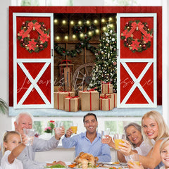 Lofaris Glitter Christmas Tree Backdrop for Party