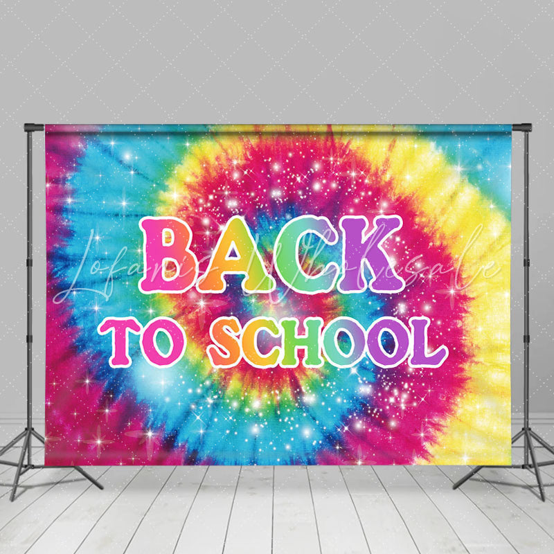 Lofaris Glitter Colorful Rainbow Theme Back To School Backdrop