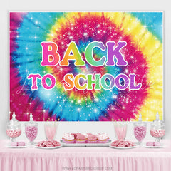 Lofaris Glitter Colorful Rainbow Theme Back To School Backdrop