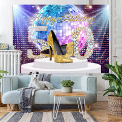 Lofaris Glitter Colorful Themed Happy 50Th Birthday Backdrop