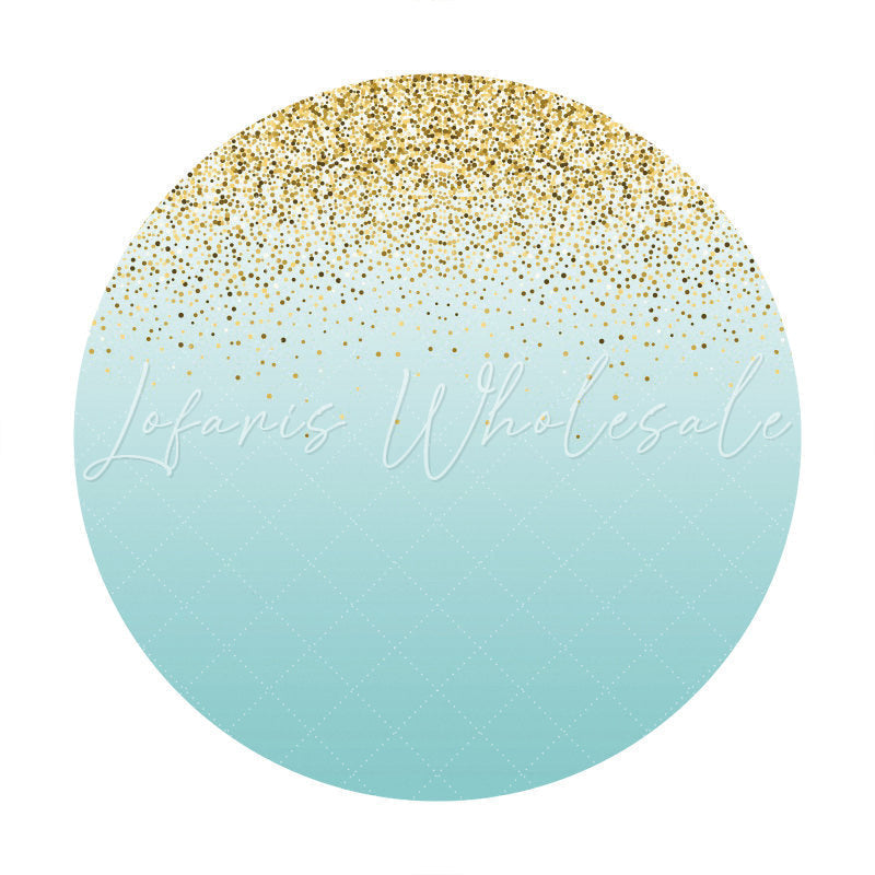 Lofaris Glitter Dots And Blue Themed Round Birthday Backdrop