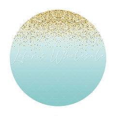 Lofaris Glitter Dots And Blue Themed Round Birthday Backdrop