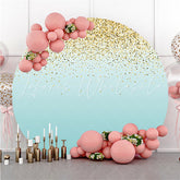 Lofaris Glitter Dots And Blue Themed Round Birthday Backdrop