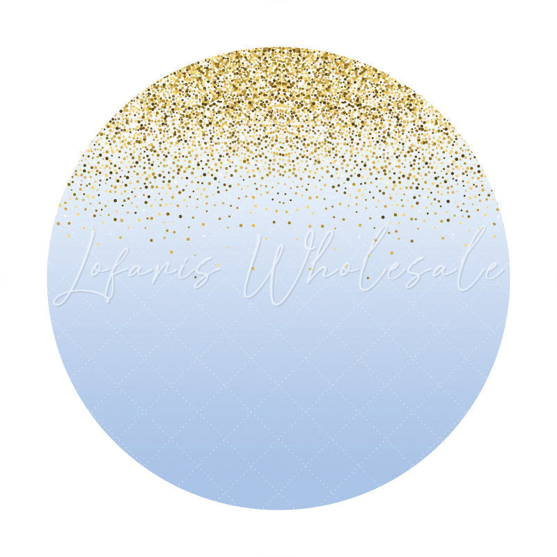 Lofaris Glitter Dots And Dark Blue Circle Birthday Backdrop
