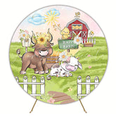 Glitter Farm Round Backdrop for Farm Themed Party