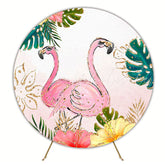 Glitter Flamingos Fun Round Backdrop for Vibrant Celebration