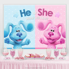 Lofaris Glitter He Or She Little Dogs Baby Shower Backdrop
