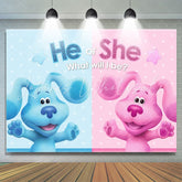 Lofaris Glitter He Or She Little Dogs Baby Shower Backdrop