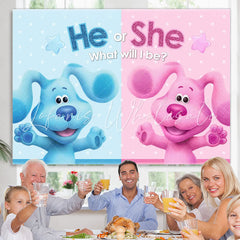 Lofaris Glitter He Or She Little Dogs Baby Shower Backdrop