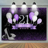 Lofaris Glitter High-Heels 21St Birthday Backdrop With Balloon
