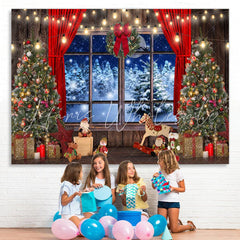 Lofaris Glitter Light And Tree Christmas Backdrop for Winter