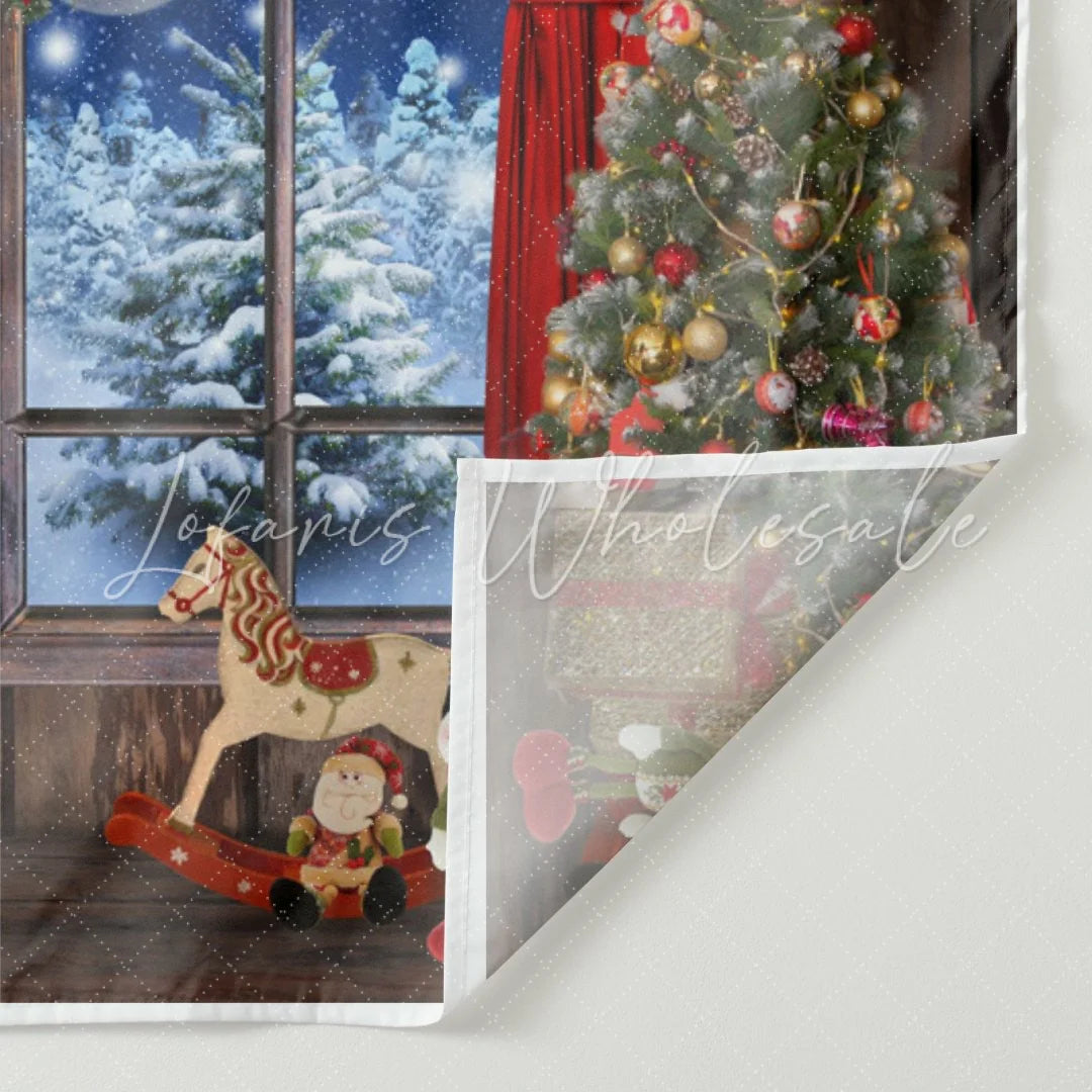 Lofaris Glitter Light And Tree Christmas Backdrop for Winter