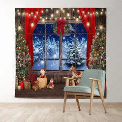 Lofaris Glitter Light And Tree Christmas Backdrop for Winter