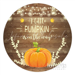 Lofaris Glitter Lights Circle Pumpkin Baby Shower Backdrop