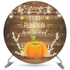 Lofaris Glitter Lights Circle Pumpkin Baby Shower Backdrop