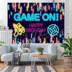 Lofaris Glitter Lights Game On Theme Happy Birthday Backdrop