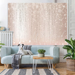 Lofaris Glitter Lines And Light Pink Bokeh Birthday Backdrop