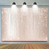 Lofaris Glitter Lines And Light Pink Bokeh Birthday Backdrop