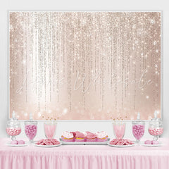 Lofaris Glitter Lines And Light Pink Bokeh Birthday Backdrop