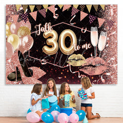 Lofaris Glitter Lips And Balloons Happy 30Th Birthday Backdrop