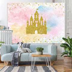 Lofaris Glitter Magic Sky World With Castle Cute Backdrop