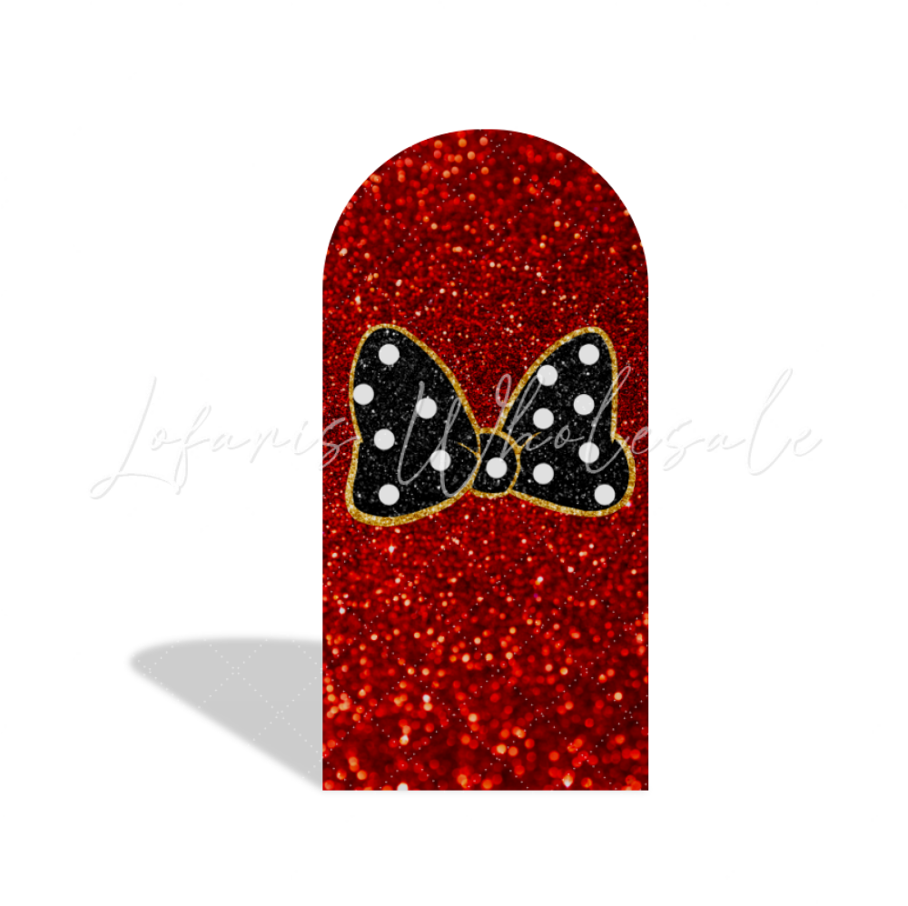 Glitter Minnie Happy Birthday Party Arch Backdrop Wall Cloth Cover