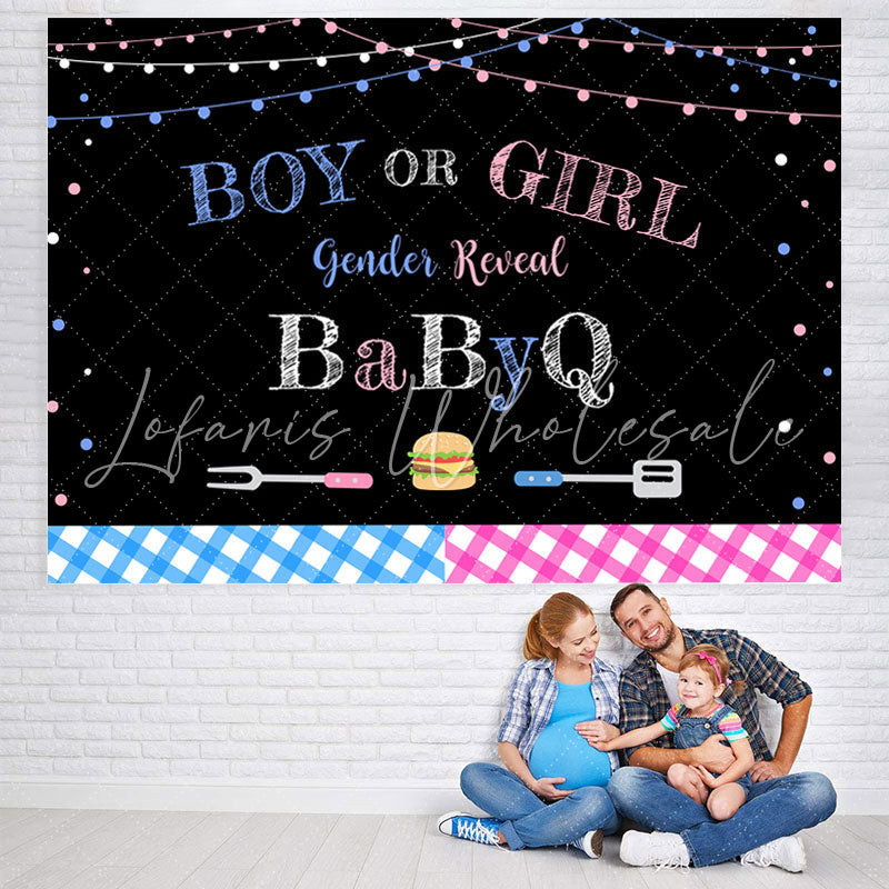 Lofaris Glitter Pink And Blue Gender Reveal Bbq Baby Shower