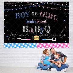 Lofaris Glitter Pink And Blue Gender Reveal Bbq Baby Shower