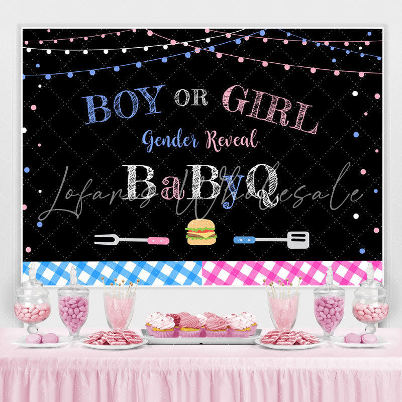 Lofaris Glitter Pink And Blue Gender Reveal Bbq Baby Shower