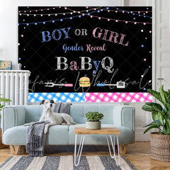 Lofaris Glitter Pink And Blue Gender Reveal Bbq Baby Shower