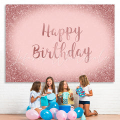 Lofaris Glitter Pink Happy Birthday Bokrh Backdrop for Girl