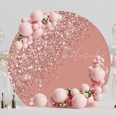 Glitter Pink Round Backdrop For Glamorous Kids Party Fun