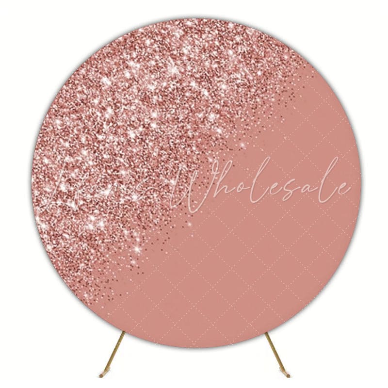 Glitter Pink Round Backdrop For Glamorous Kids Party Fun