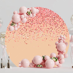 Glitter Pink Sparkle Round Backdrop For Glamorous Events