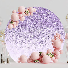 Glitter Purple Sparkle Round Backdrop For Glamorous Events