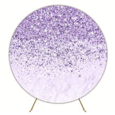 Glitter Purple Sparkle Round Backdrop For Glamorous Events