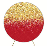 Glitter Red Sparkle Round Backdrop For Glamorous Party Decor
