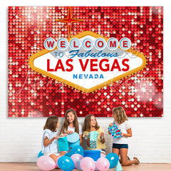 Lofaris Glitter Red With Shining Light Happy Birthday Backdrop