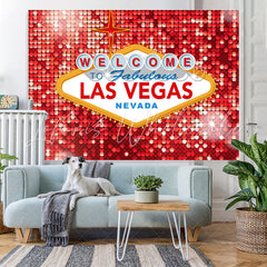 Lofaris Glitter Red With Shining Light Happy Birthday Backdrop