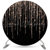 Lofaris Glitter Rose Gold Black Happy Birthday Circle Backdrop