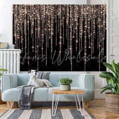 Lofaris Glitter Rose Gold Golden Black Birthday Background