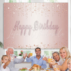 Lofaris Glitter Rose Golden Themed Happy Birthday Backdrop