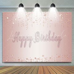 Lofaris Glitter Rose Golden Themed Happy Birthday Backdrop
