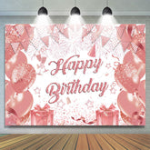 Lofaris Glitter Rose Pink Balloon Spark Birthday Backdrop